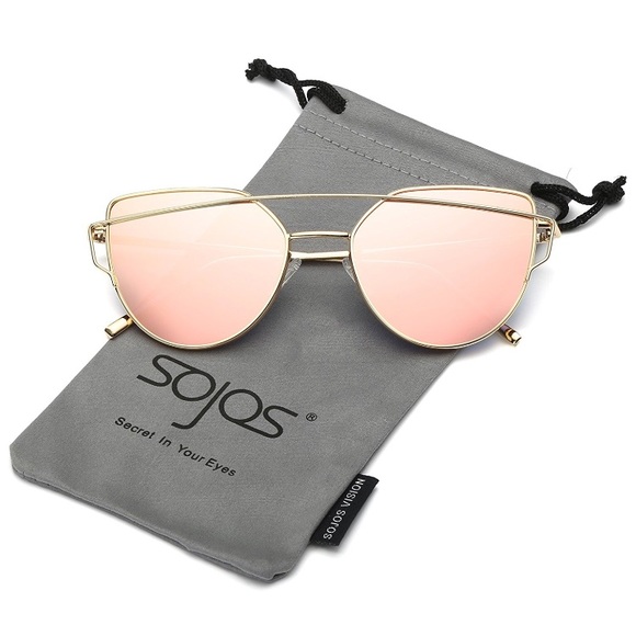 sojos Accessories - Sojos Gold & Rose Oversized Mirrored Sunglasses
